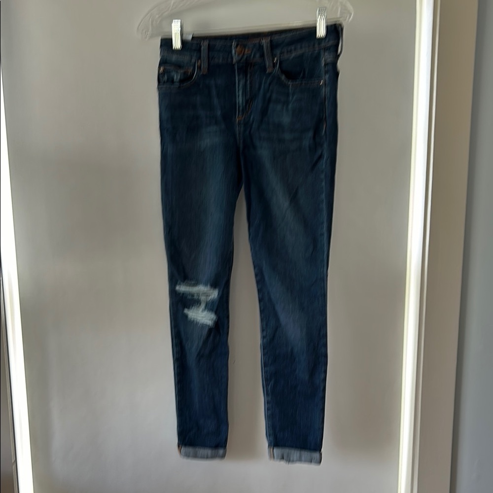 Joe's Jeans Blue Skinny Denim with Distressed Knee